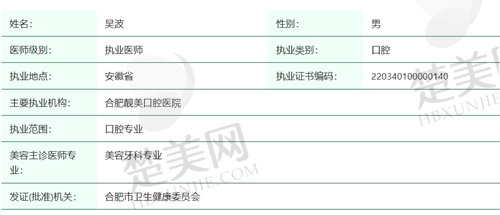 合肥靓美口腔医院吴波医生怎么样