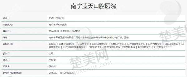 南宁蓝天口腔医院真实的患者评价